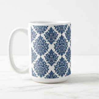 blauw damast ontwerp koffiemok