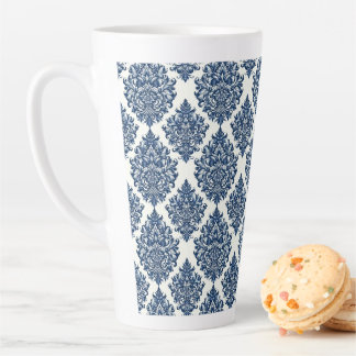 blauw damast ontwerp latte mok