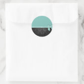 Blauw & Damast Ronde Sticker (Tas)