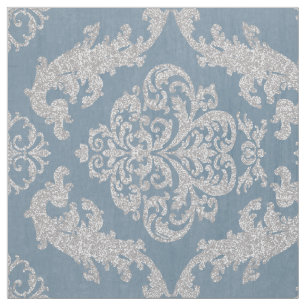  blauw damast stof