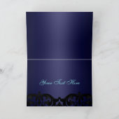 Blauw Damast & Wervel Bedankkaart (Binnen)