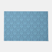Blauw damastpatroon deurmat (Voorkant)