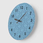 Blauw damastpatroon grote klok (Hoek)