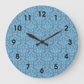 Blauw damastpatroon grote klok (Voorkant)