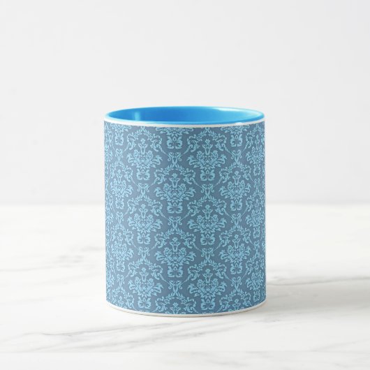 Blauw damastpatroon mok (Midden)