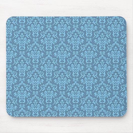 Blauw damastpatroon muismat (Voorkant)