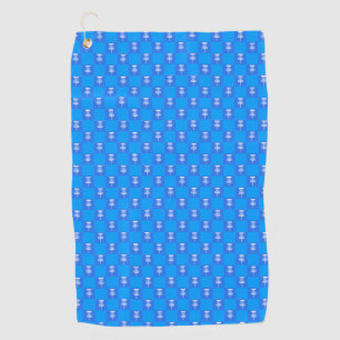 Blauw dambord schijf golf handdoek