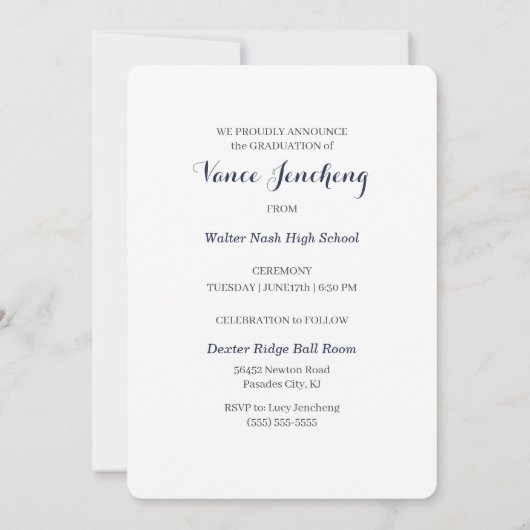 Blauw Dan en nu 2 Foto 2023 Afstuderen Kaart (Achterkant)