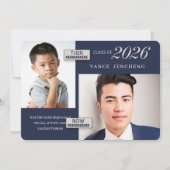 Blauw Dan en nu 2 Foto 2023 Afstuderen Kaart (Voorkant)