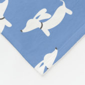 Blauw Dancing Dachshunds Fleece Deken Ontwerp (Hoek)