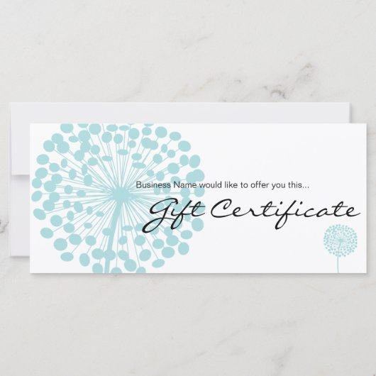 Blauw Dandelion Flower Cadeatontwerp 4 (Achterkant)