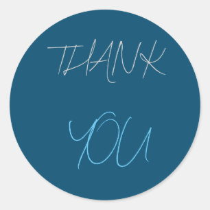 Blauw Dank je Modern Minimalistisch Eenvoudig Ronde Sticker