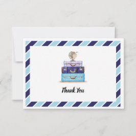 Blauw Dank je thema voor de rondreis Bedankkaart