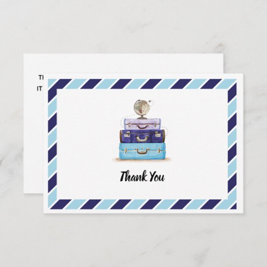 Blauw Dank je thema voor de rondreis Bedankkaart (Voorkant / Achterkant)