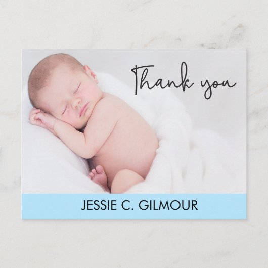 Blauw Dank u de tekst van de Aankondiging van de B Briefkaart (Voorkant)