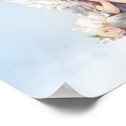 Blauw Dank u Kind Gebed Poster (Hoek)