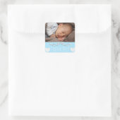 Blauw Dank U Sticker met de foto van uw baby (Tas)