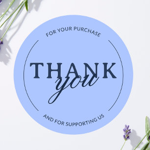 Blauw Dank u Vrouwelijke Minimalistische Sticker