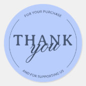 Blauw Dank u Vrouwelijke Minimalistische Sticker (Voorkant)