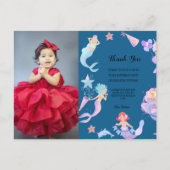 Blauw dank voor feestelijke onderwerpen briefkaart (Voorkant)