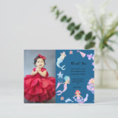 Blauw dank voor feestelijke onderwerpen briefkaart (Staand voorkant)