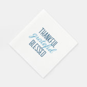 Blauw Dankbaar Erkentelijk Gezegend Servet (Hoek)