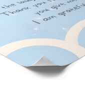 Blauw dankbaar kindergebed poster (Hoek)