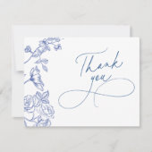 Blauw Dankkaartje Bedankkaart (Voorkant)