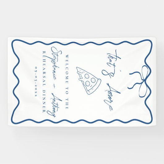 Blauw Dat is Amore Pizza Proefdiner Spandoek (Horizontaal)