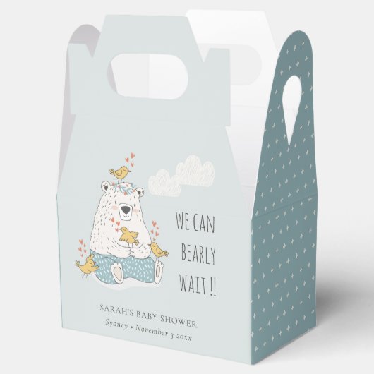 Blauw dat we kunnen wachten op Beer vogelpest Baby Bedankdoosjes (Geopend)