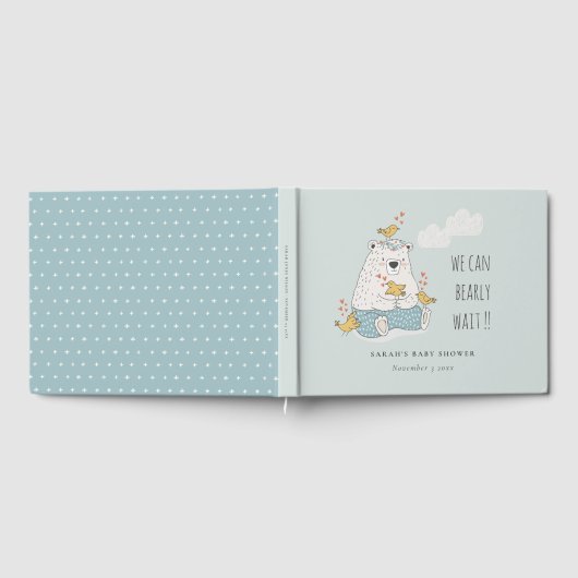 Blauw dat we kunnen wachten op Beer vogelpest Baby Gastenboek (Volledig)