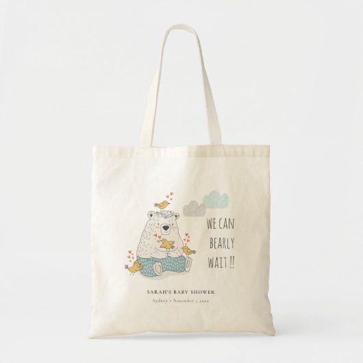 Blauw dat we kunnen wachten op Beer vogelpest Baby Tote Bag (Voorkant)