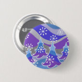 Blauw de knoopkenteken van de Bomen van de winter Ronde Button 5,7 Cm (Voorkant /achterkant)