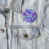 Blauw de knoopkenteken van de Bomen van de winter Ronde Button 5,7 Cm (In situ)