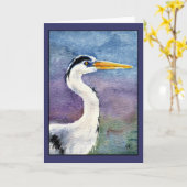Blauw de notakaart of wenskaart van de Reiger Kaart (Gele Bloem)