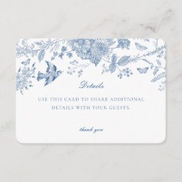 Blauw De Toile Jouy Details Kaart Uitnodiging Inle