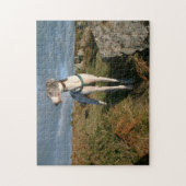 Blauw de windhond legpuzzel (Verticaal)