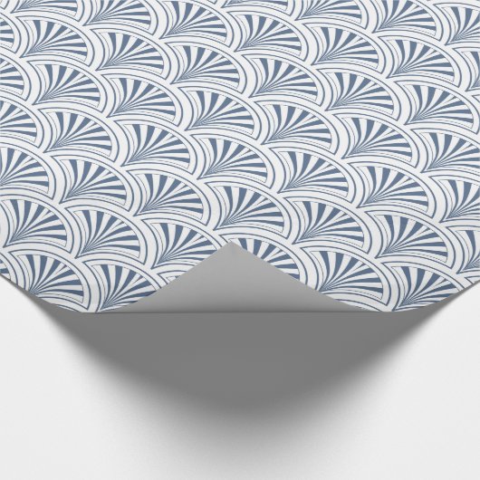 Blauw Deco ventilatorpatroon Cadeaupapier (Hoek)