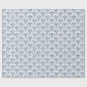 Blauw Deco ventilatorpatroon Cadeaupapier (Vlak)