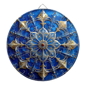 Blauw decoratief bloemendartbord dartbord