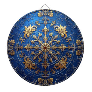 Blauw decoratief bloemendartbord dartbord
