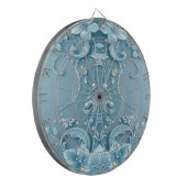 Blauw decoratief bloemendartbord dartbord (Voorkant Links)