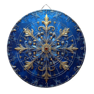 Blauw decoratief bloemendartbord dartbord