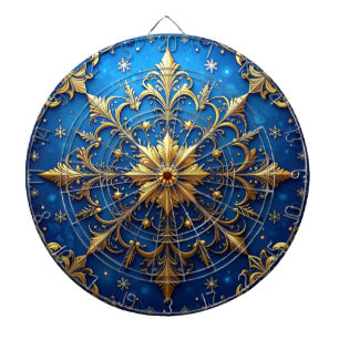 Blauw decoratief bloemendartbord dartbord
