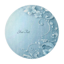 Blauw decoratief bloemensnijplank snijplank