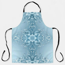 Blauw decoratief bloemschort