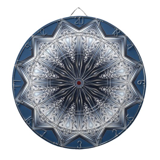 Blauw decoratief dartbord (Voorkant)
