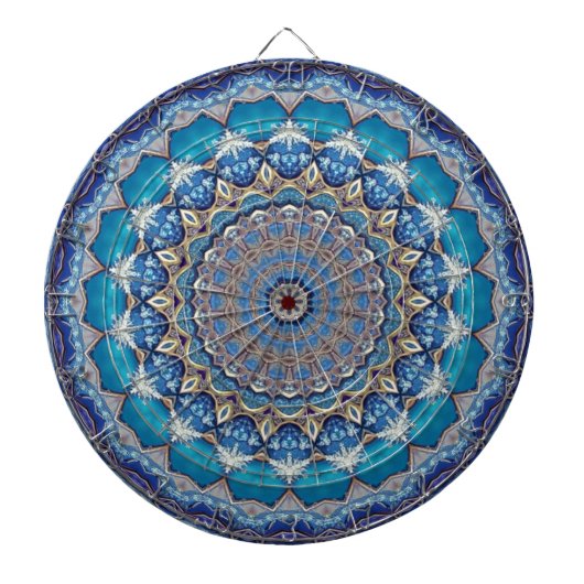 Blauw decoratief dartbord (Voorkant)