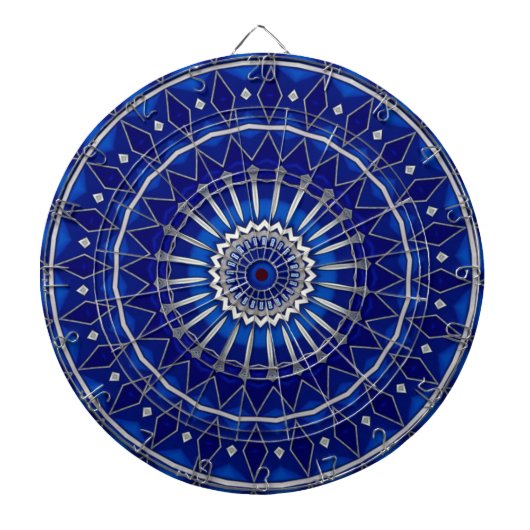 Blauw decoratief dartbord (Voorkant)