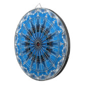 Blauw decoratief dartbord (Voorkant Rechts)